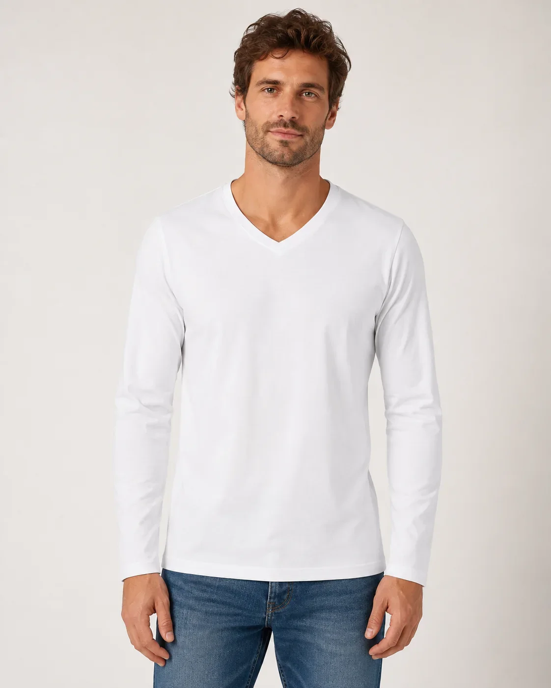 Camiseta Essential V Manga Larga Hombre, imagen 1