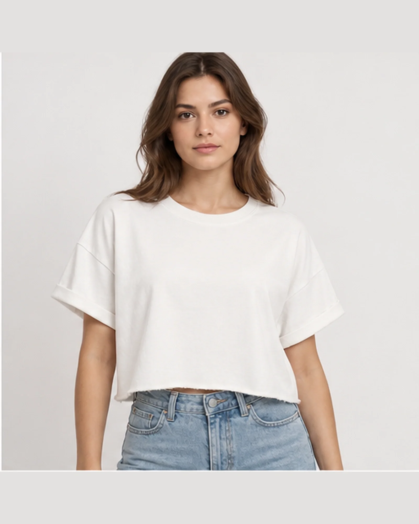 Camiseta Crop Oversize Rústica Mujer, imagen 1